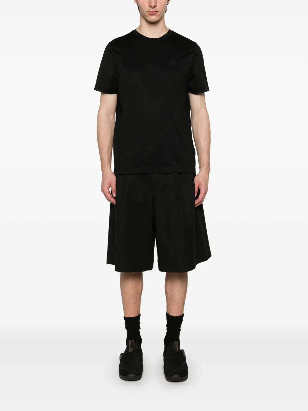 T-shirts T-shirt à logo vertcal Moncler Noir Homme