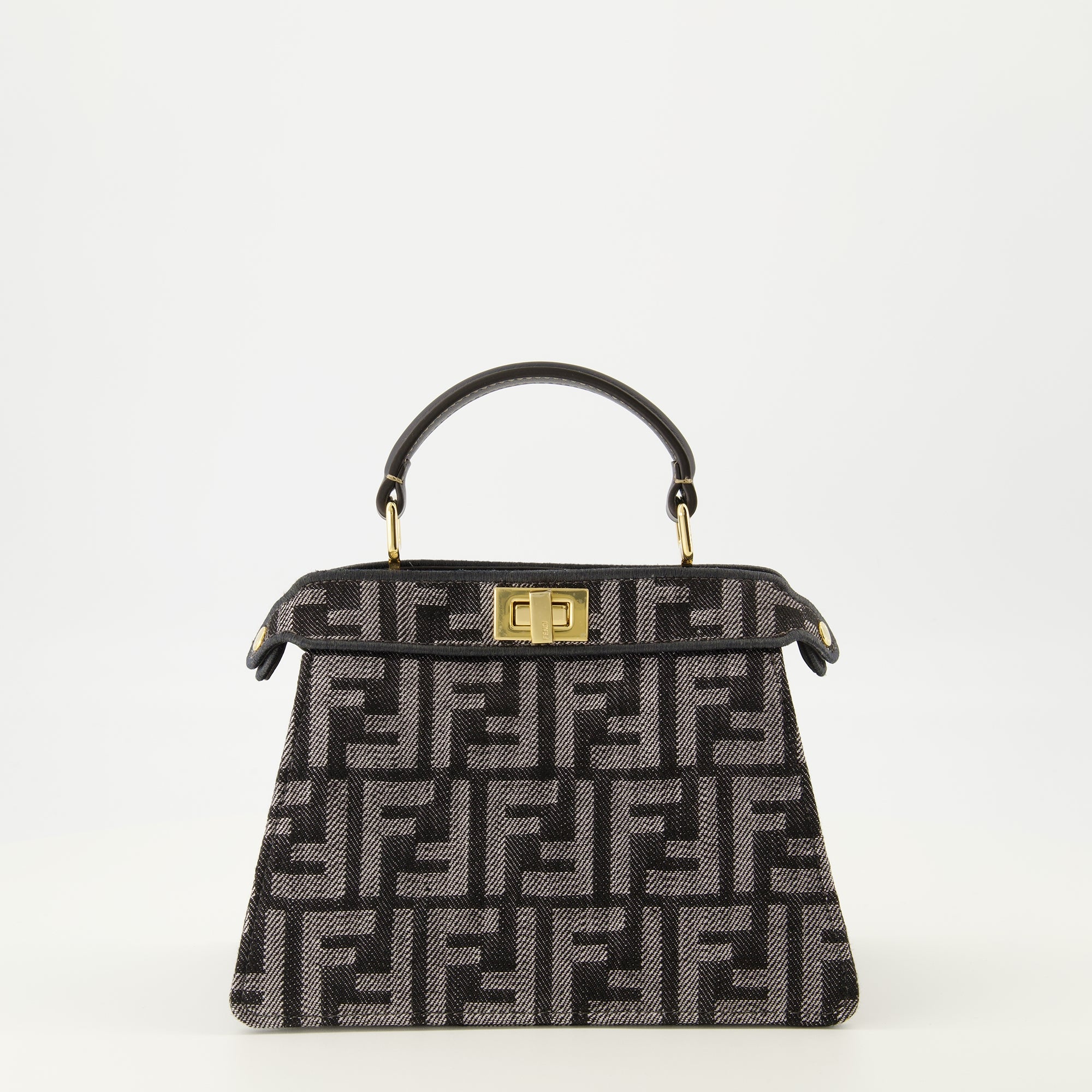 Image of the Peekabbo nano denim FF bag by Fendi for Women - Autumn-Winter 2025 Season - Back View