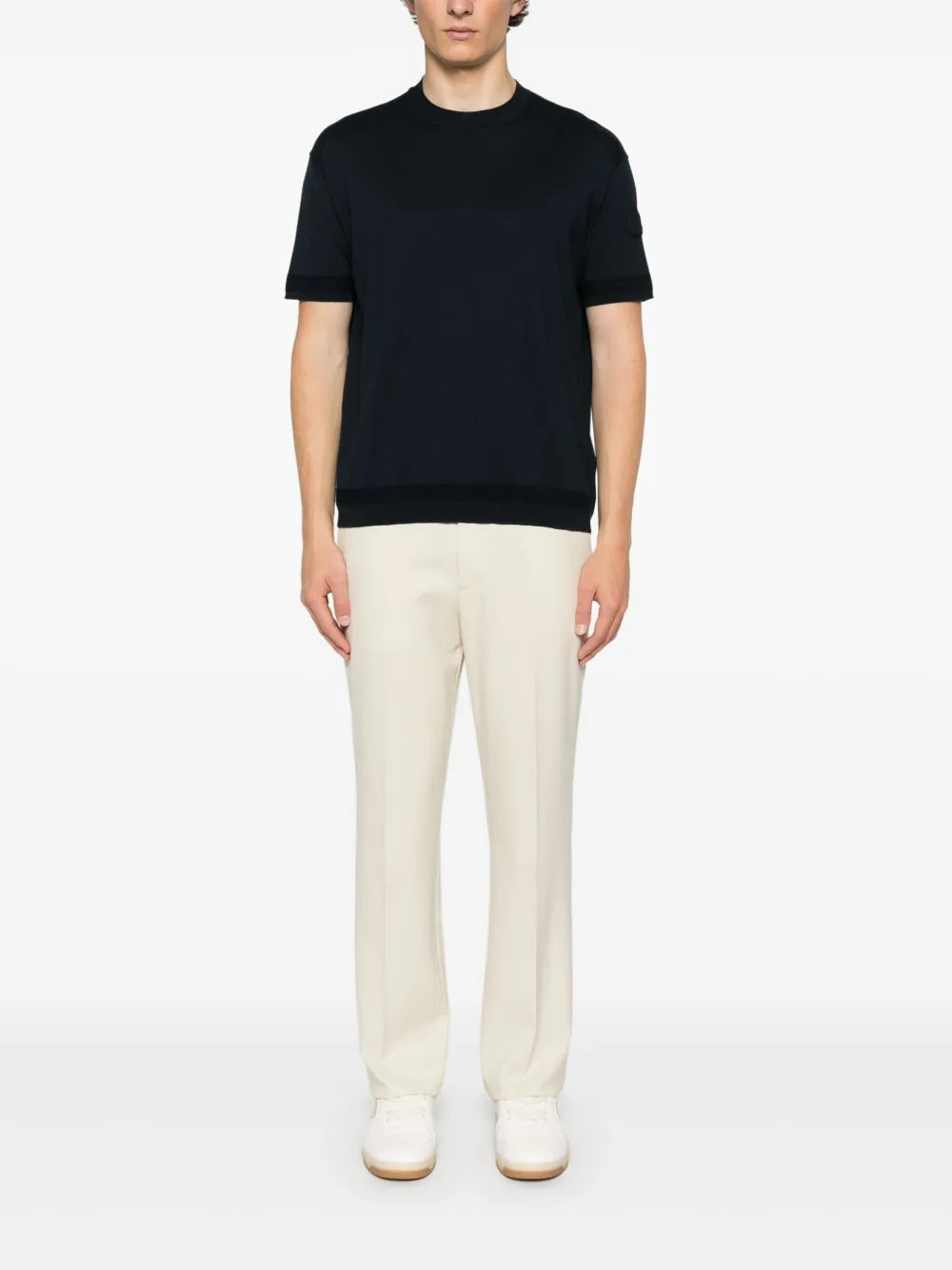 Maille Pull à manches courtes Moncler Bleu foncé Homme