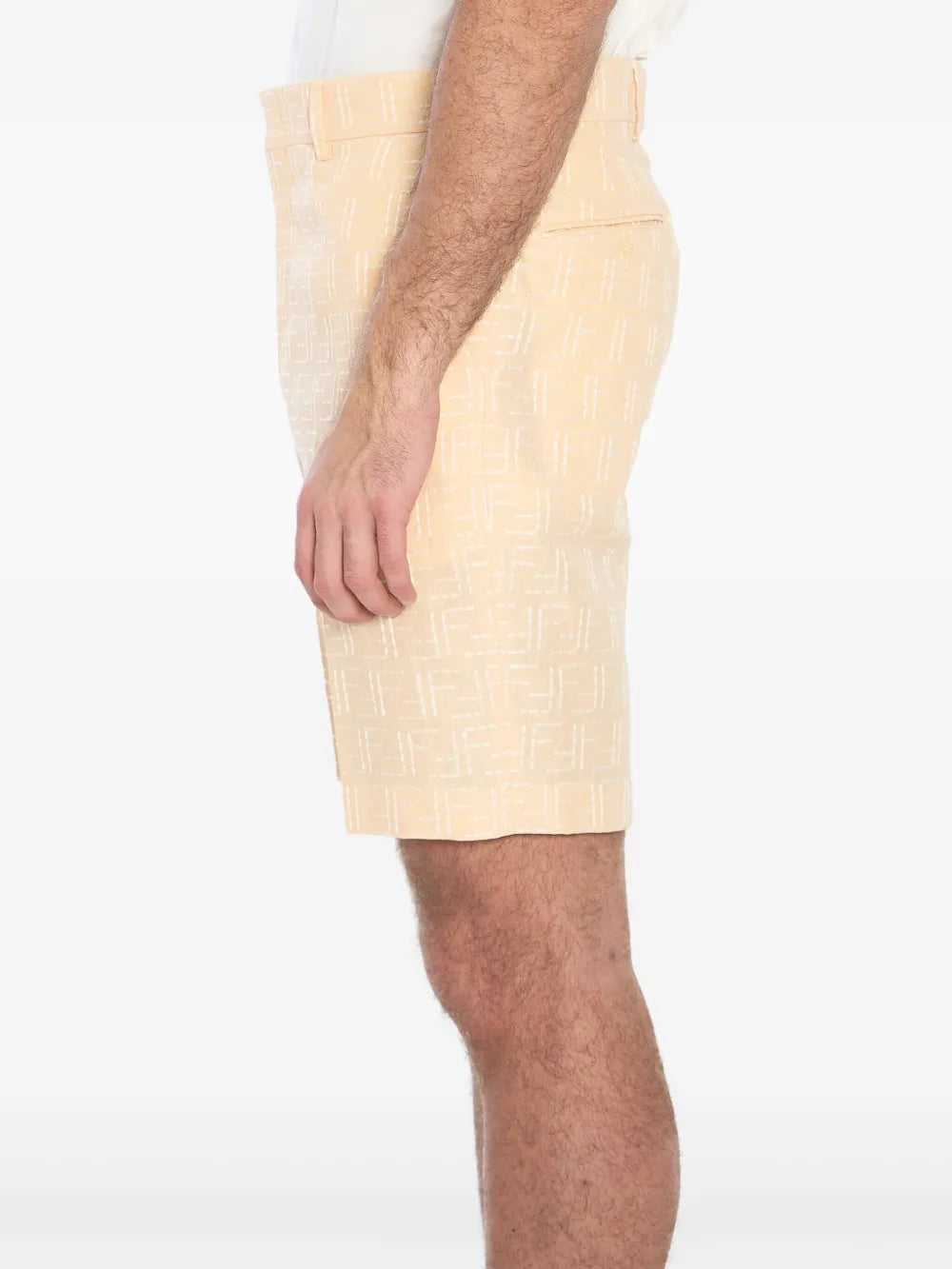 Shorts Short en lin Fendi Jaune Homme