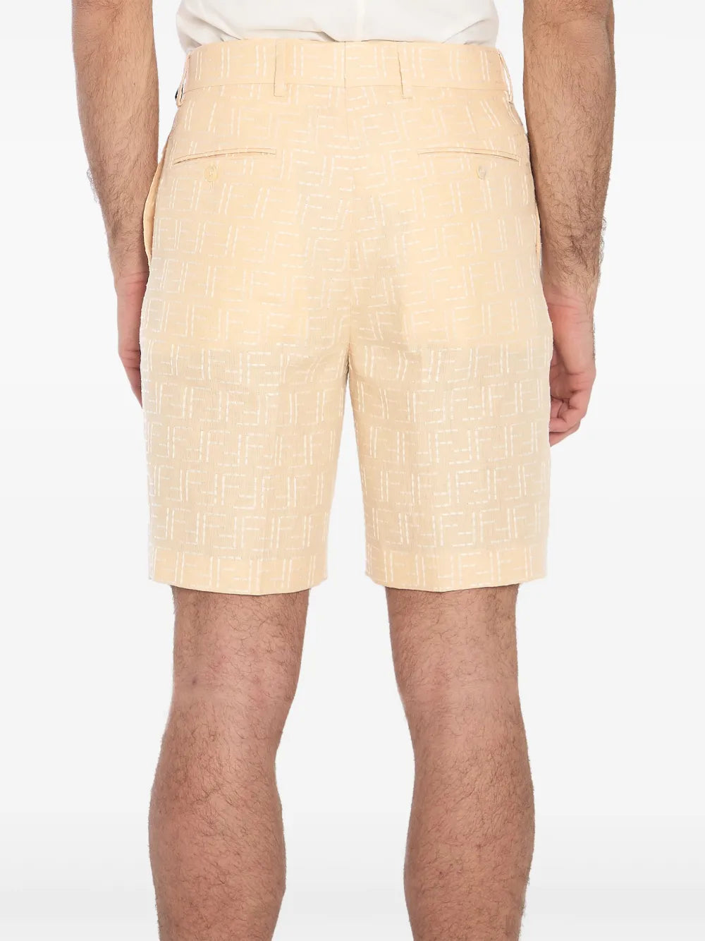 Shorts Short en lin Fendi Jaune Homme