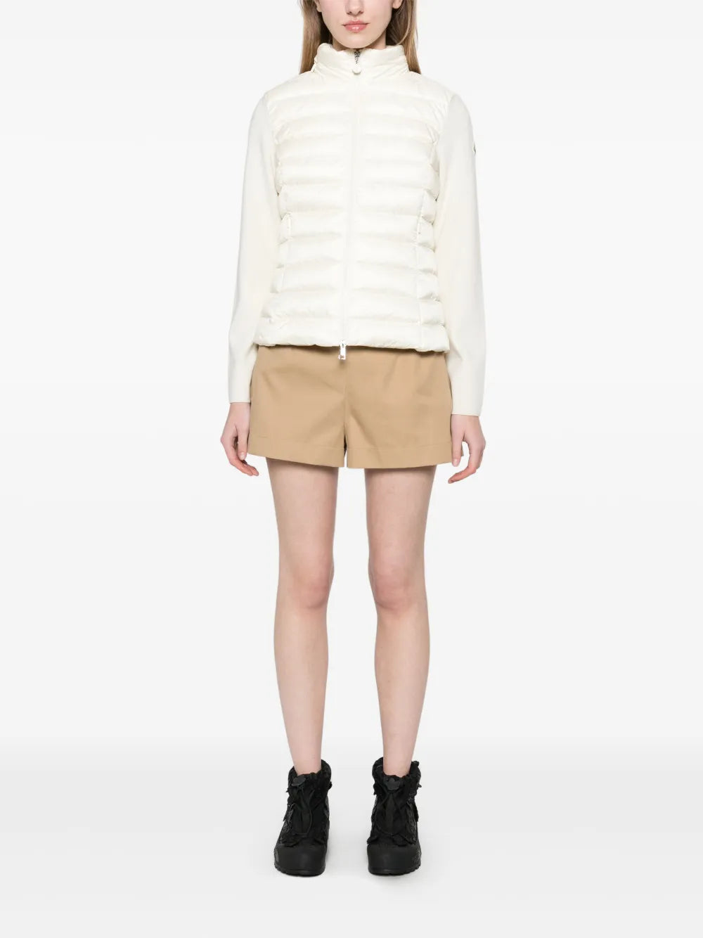 Vestes Veste bi-matière Moncler Blanc Femme