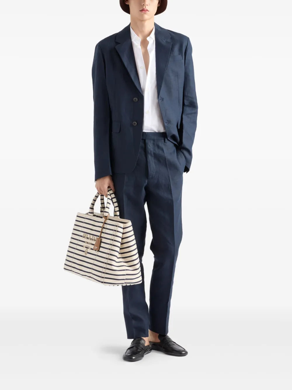 Chemises Chemise en coton Prada Blanc Homme