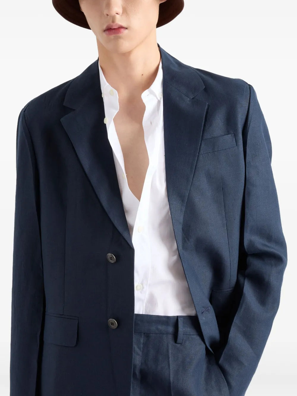 Chemises Chemise en coton Prada Blanc Homme