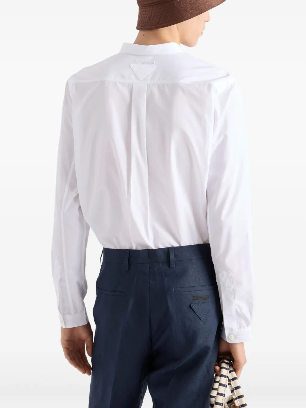 Chemises Chemise en coton Prada Blanc Homme