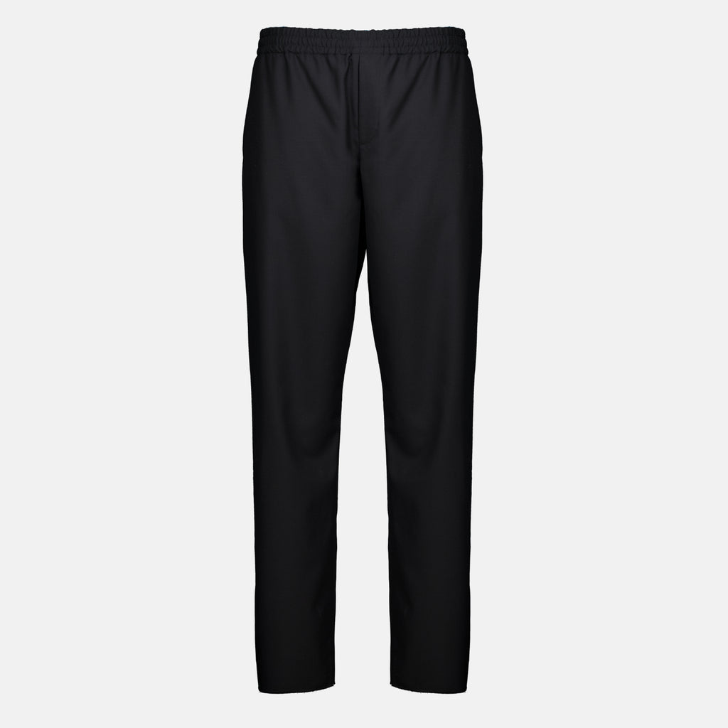 Pantalons Pantaloni in Lana Nera Burberry Noir Homme