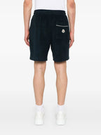 Shorts Pantaloni Corti in Cotone Spugna Moncler Blu scuro Homme