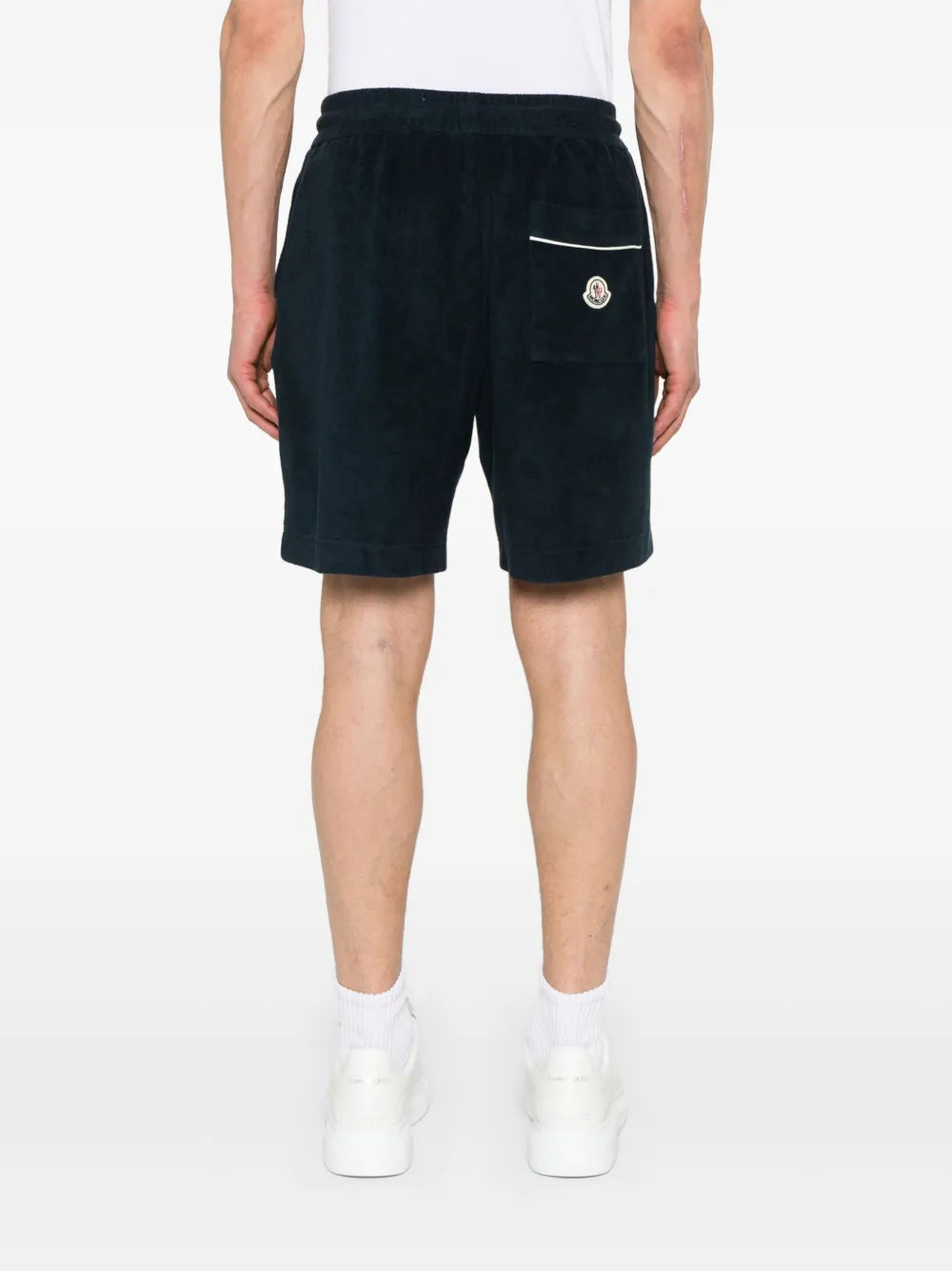 Shorts Short en coton éponge Moncler Bleu foncé Homme