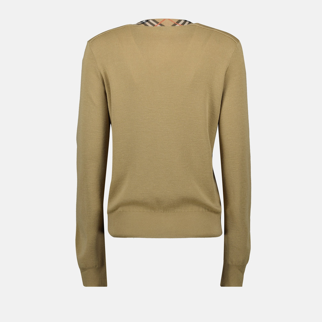 Image de l'article Cardigan en laine de la marque Burberry pour Femme - Saison Automne-Hiver 2025 - Vue de Dos