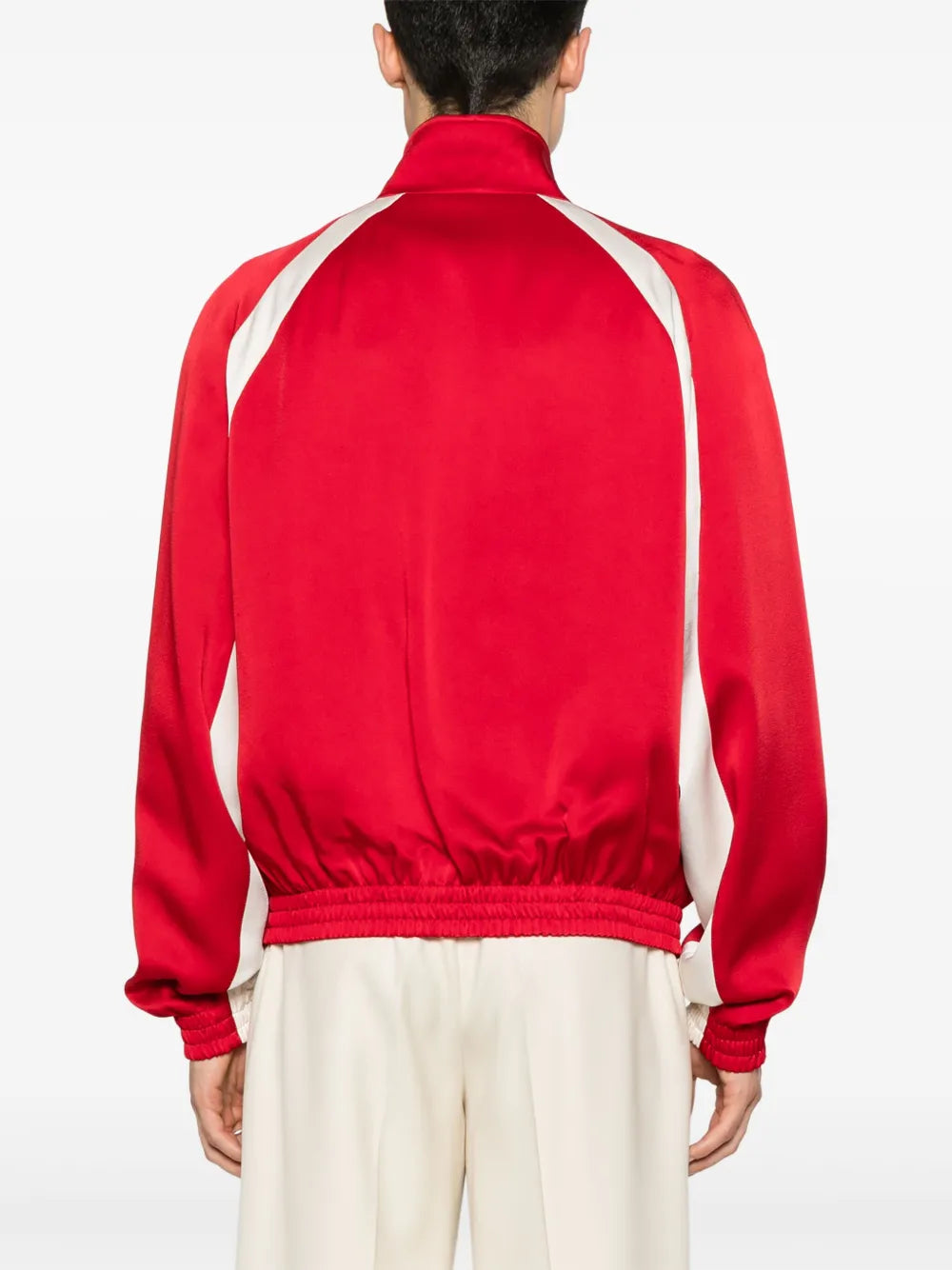 Giacche Giacca Teddy in Satin Saint Laurent Rosso Homme