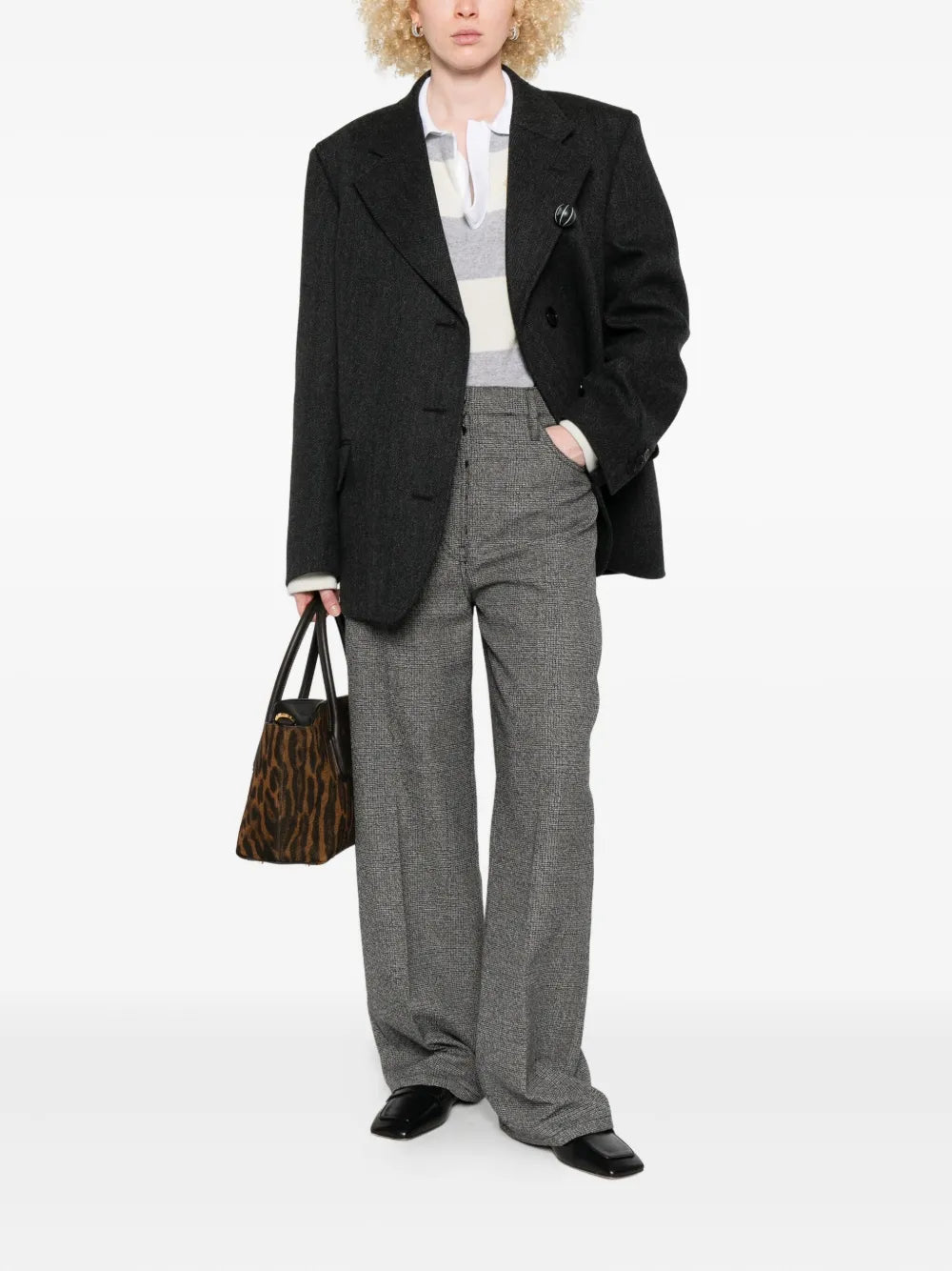 Image de l'article Pantalon à carreaux de la marque Prada pour Femme - Saison Automne-Hiver 2025 - Vue de Dos