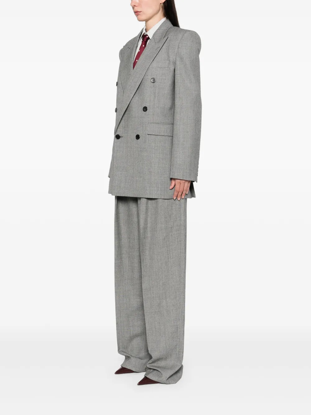 Vestes Blazer en laine Saint Laurent Gris Femme