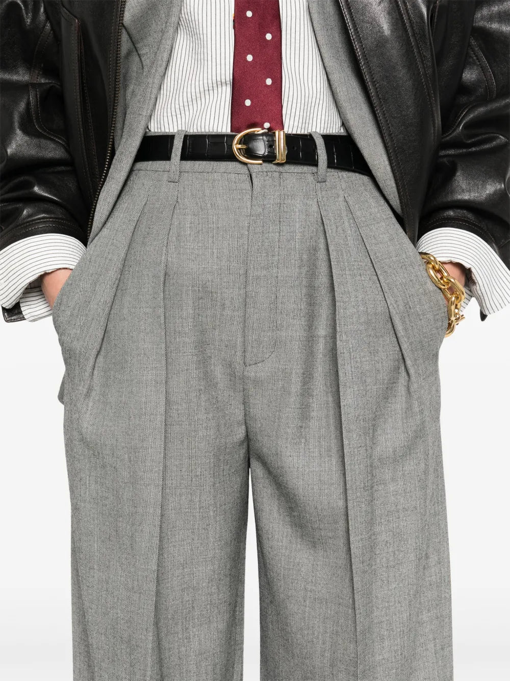 Pantalons Pantalon en laine Saint Laurent Gris Femme