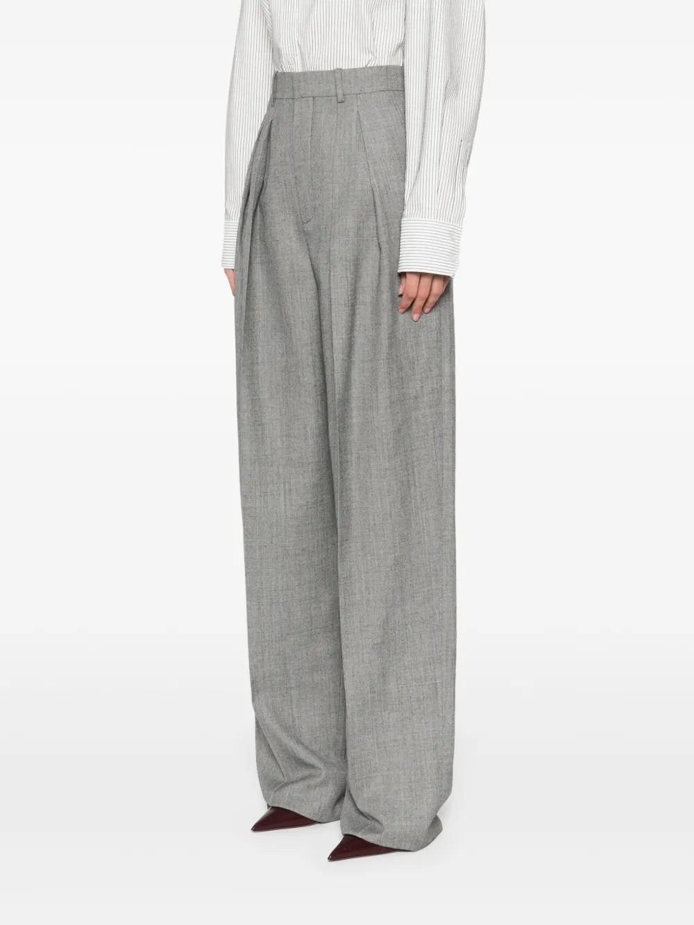 Pantalons Pantalon en laine Saint Laurent Gris Femme