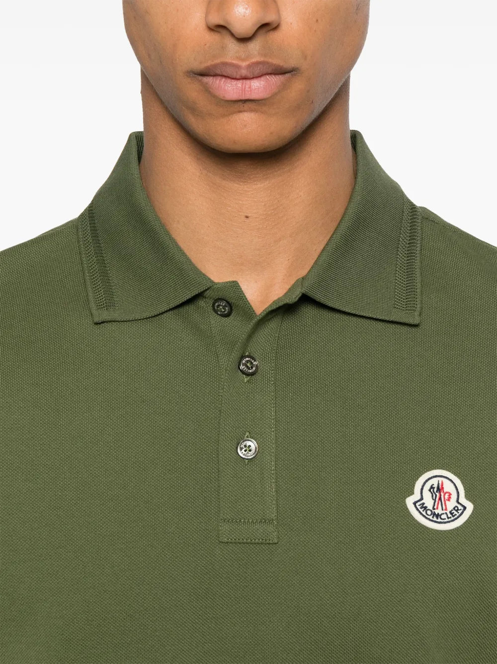 Polos Polo en coton piqué Moncler Vert Homme