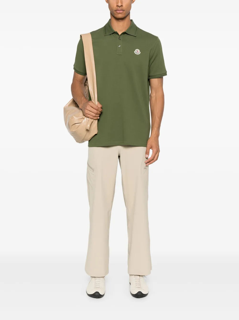 Polos Polo en coton piqué Moncler Vert Homme