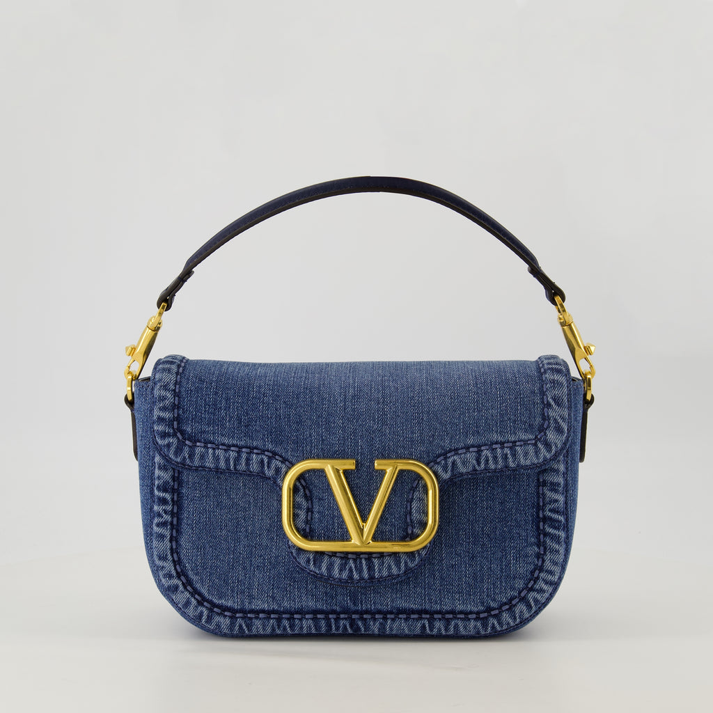 Sacs à main et épaule Sac VLogo en denim Valentino Garavani Bleu foncé Femme