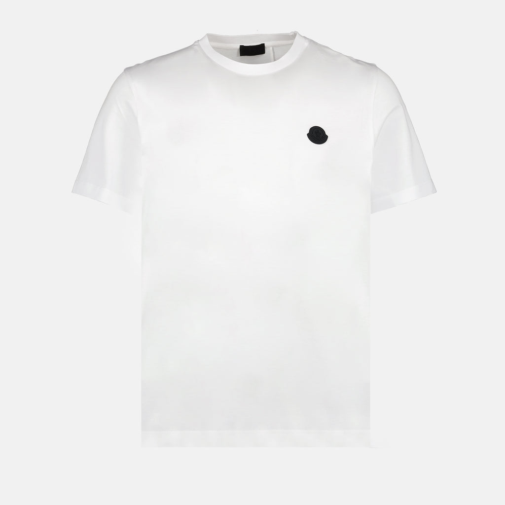T-Shirts Vertikales Logo T-Shirt Moncler Weiß Homme