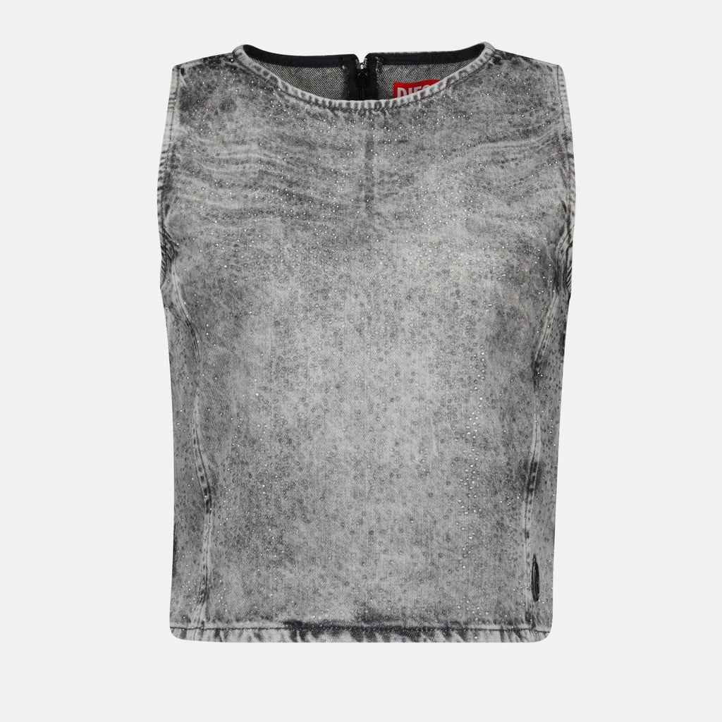 Tops Top à strass De-Pinar-S Diesel Gris Femme