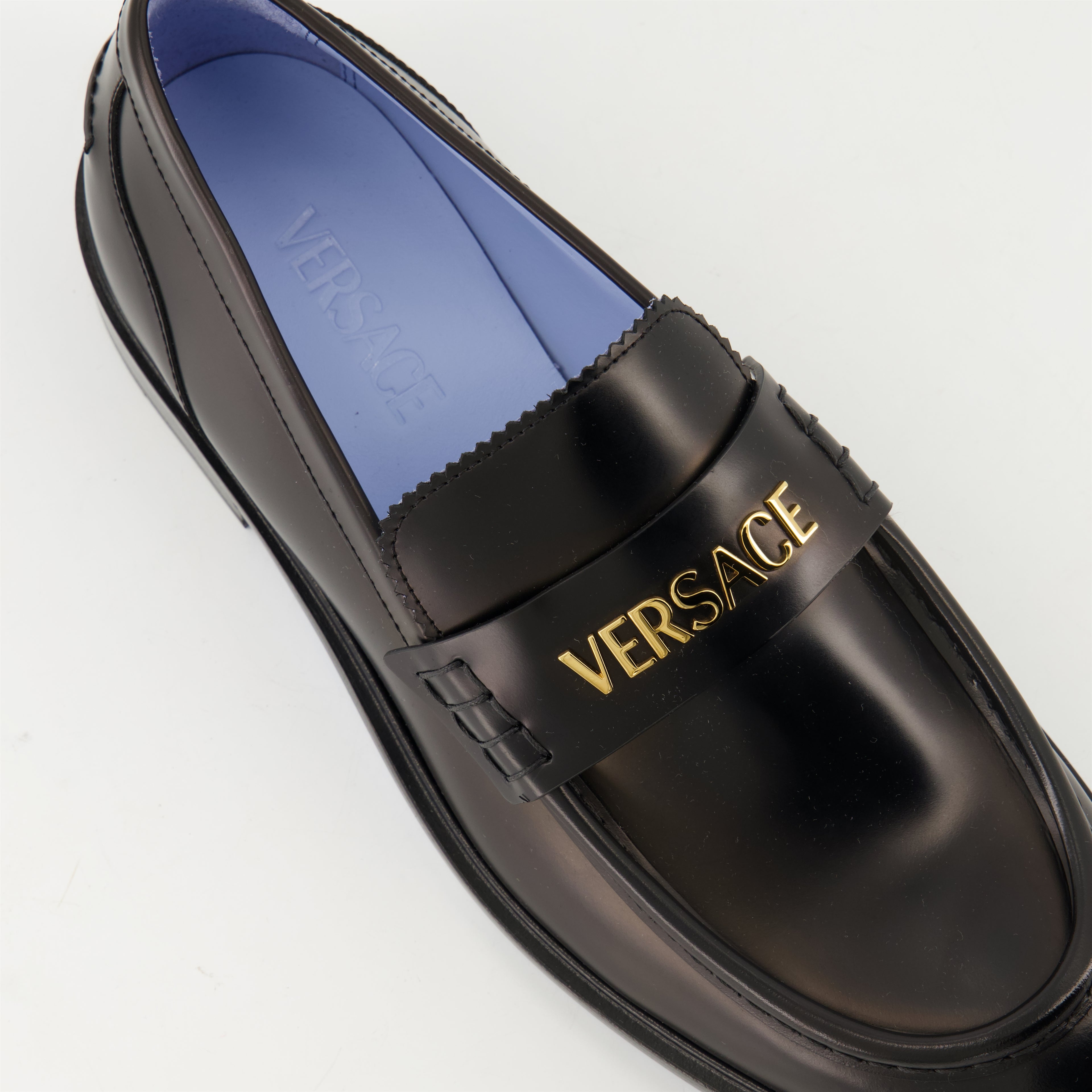 Mocassins Mocassins en cuir Versace Noir Homme