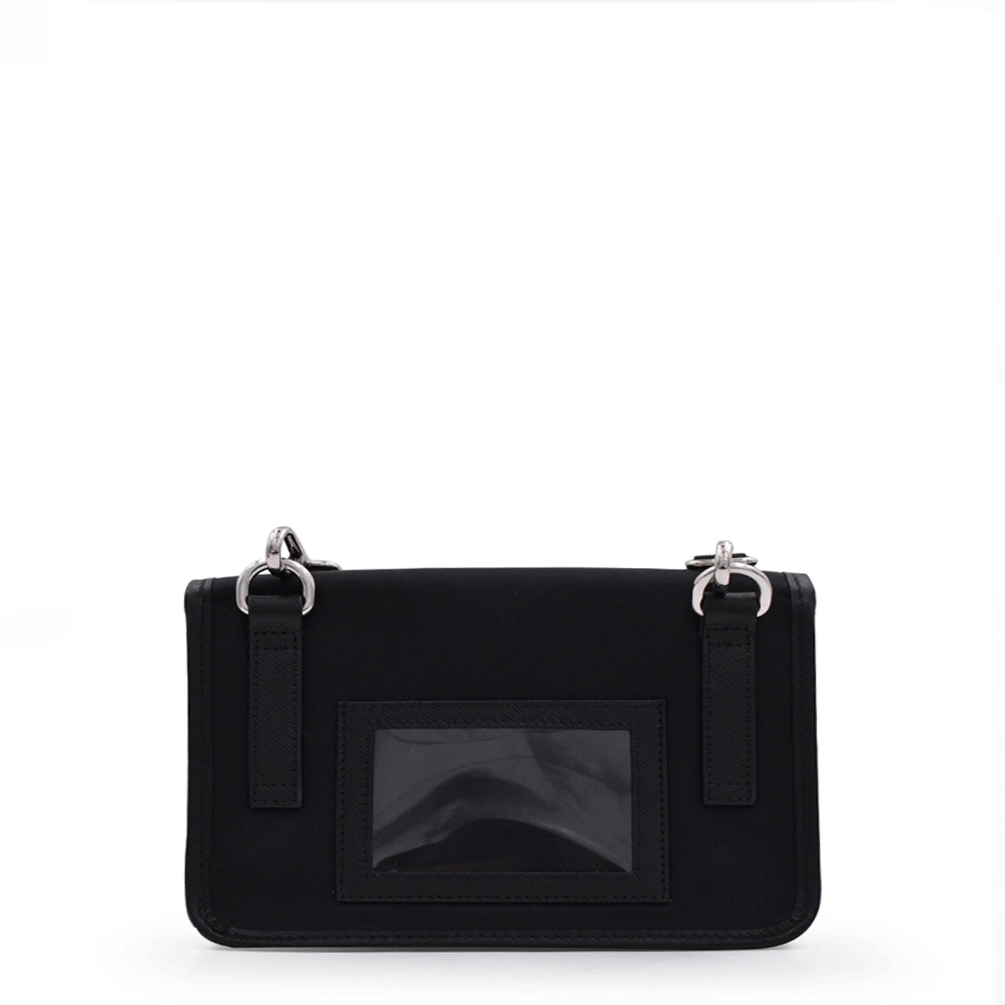 Sacs bandoulière Mini pochette en Re-Nylon et cuir noir Prada Noir Homme