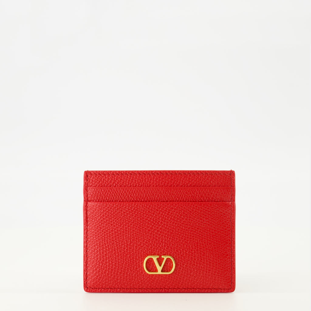 Image de l'article Port-cartes Vlogo rouge de la marque Valentino Garavani pour Femme - Saison Printemps-Été 2026 - Vue de Face
