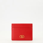 Petite maroquinerie VLogo Kartenhalter aus rotem Leder Valentino Garavani Rouge Femme