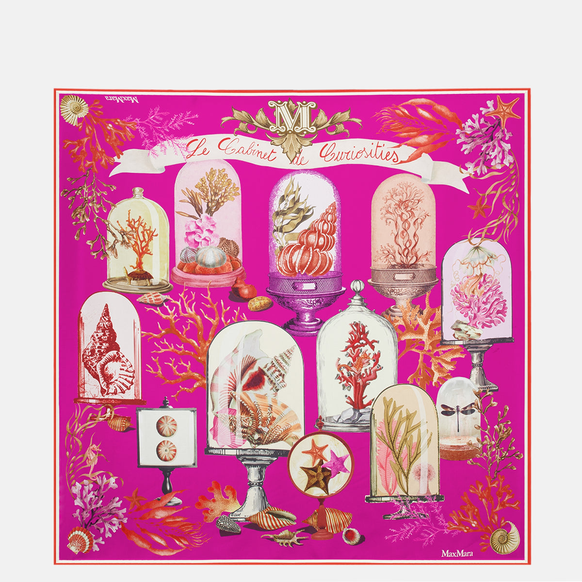 Écharpes, foulards et gants Carré de soie à imprimé rose Max Mara Rose Femme