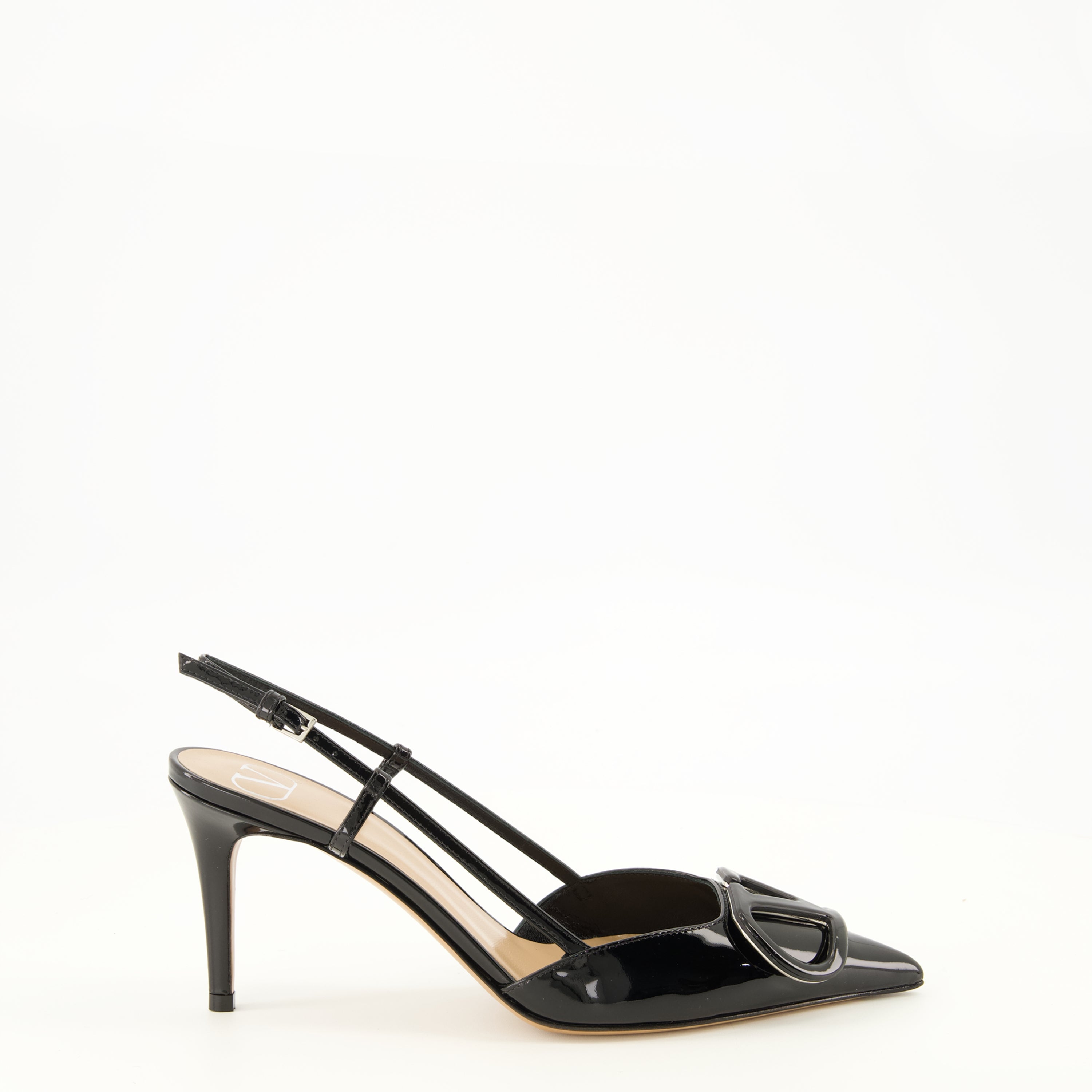 Escarpins Escarpins VLogo en cuir verni noir Valentino Garavani Noir Femme