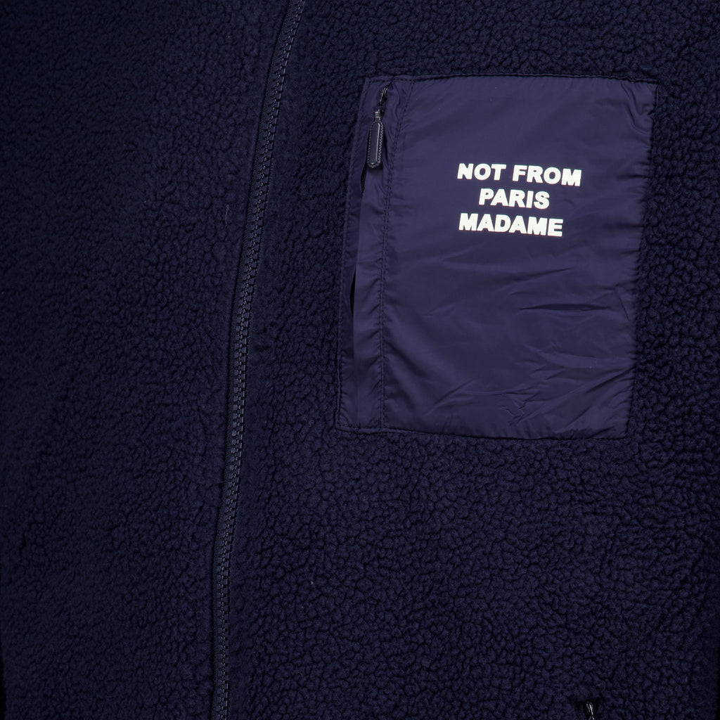 Vestes Giacca con Zip e Slogan Sherpa Drole De Monsieur Bleu foncé Homme