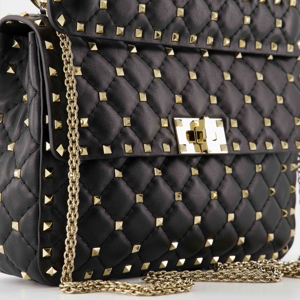 ハンドバッグ・ショルダーバッグ ロックスタッドスパイクバッグ Valentino Garavani 黒 Femme