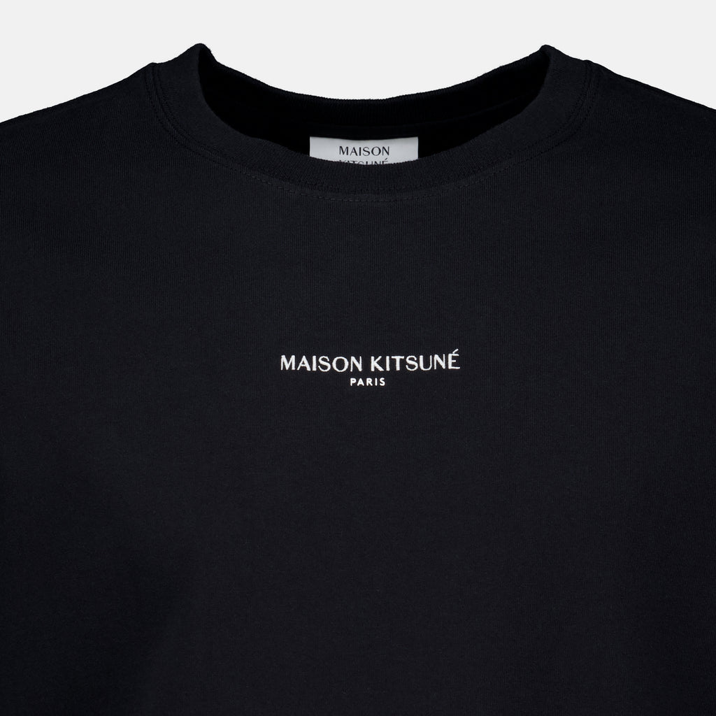 T-shirts T-shirt brodé noir Maison Kitsune Noir Homme