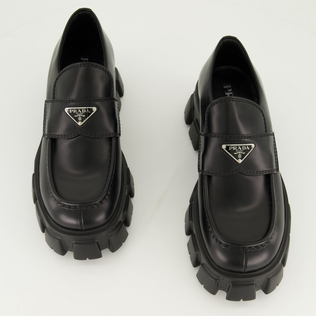 Mocassins Mocassins Monolith Prada Noir Homme