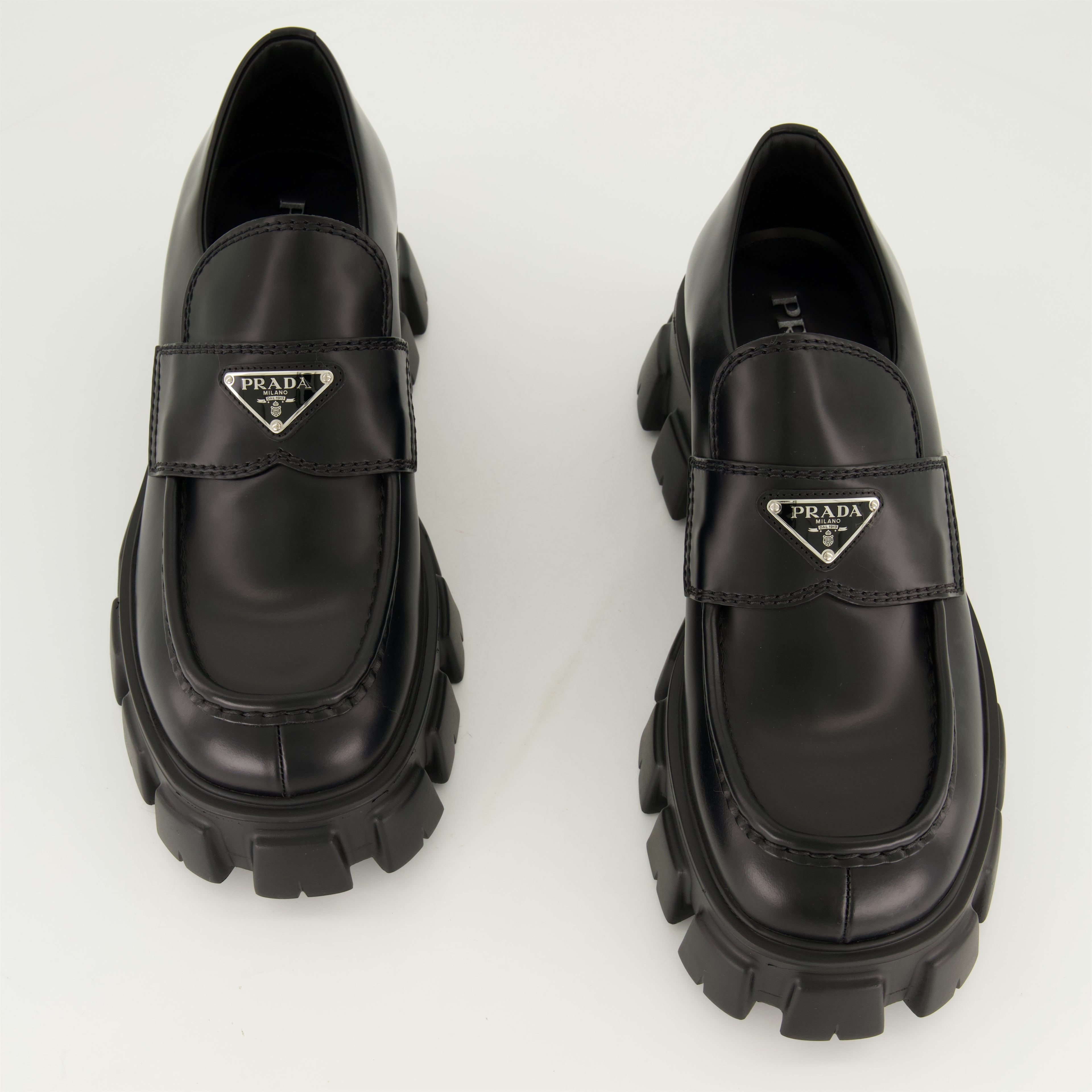 Mocassins Mocassins Monolith Prada Noir Homme