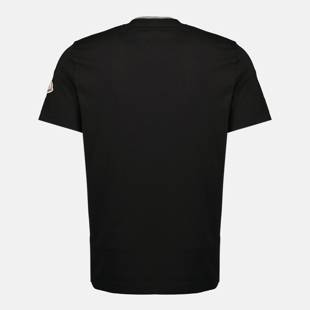 Bild des schwarzen gestickten Logo-T-Shirts der Marke Moncler für Herren - Frühjahr-Sommer 2026 - Rückansicht