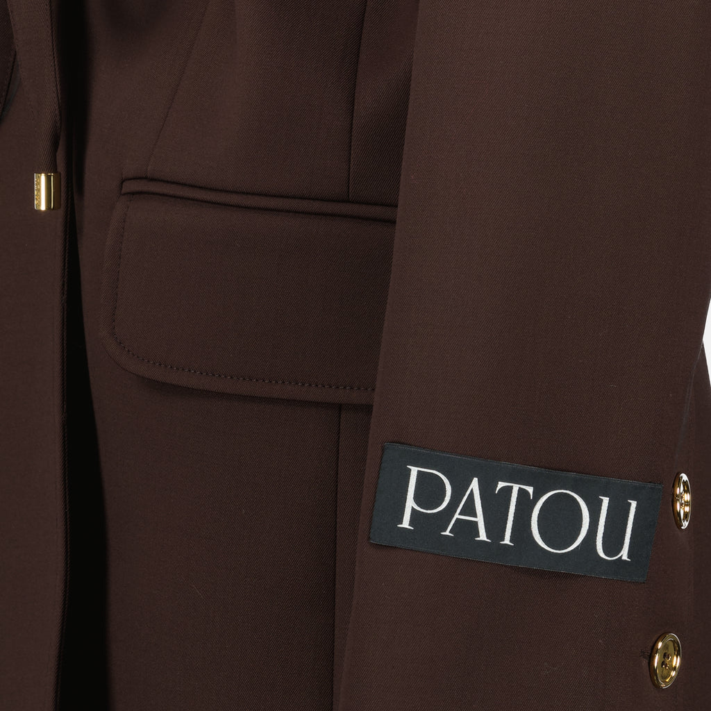 Image de l'article Veste mi-longue en laine de la marque Patou pour Femme - Saison Automne-Hiver 2025 - Vue détaillée_3