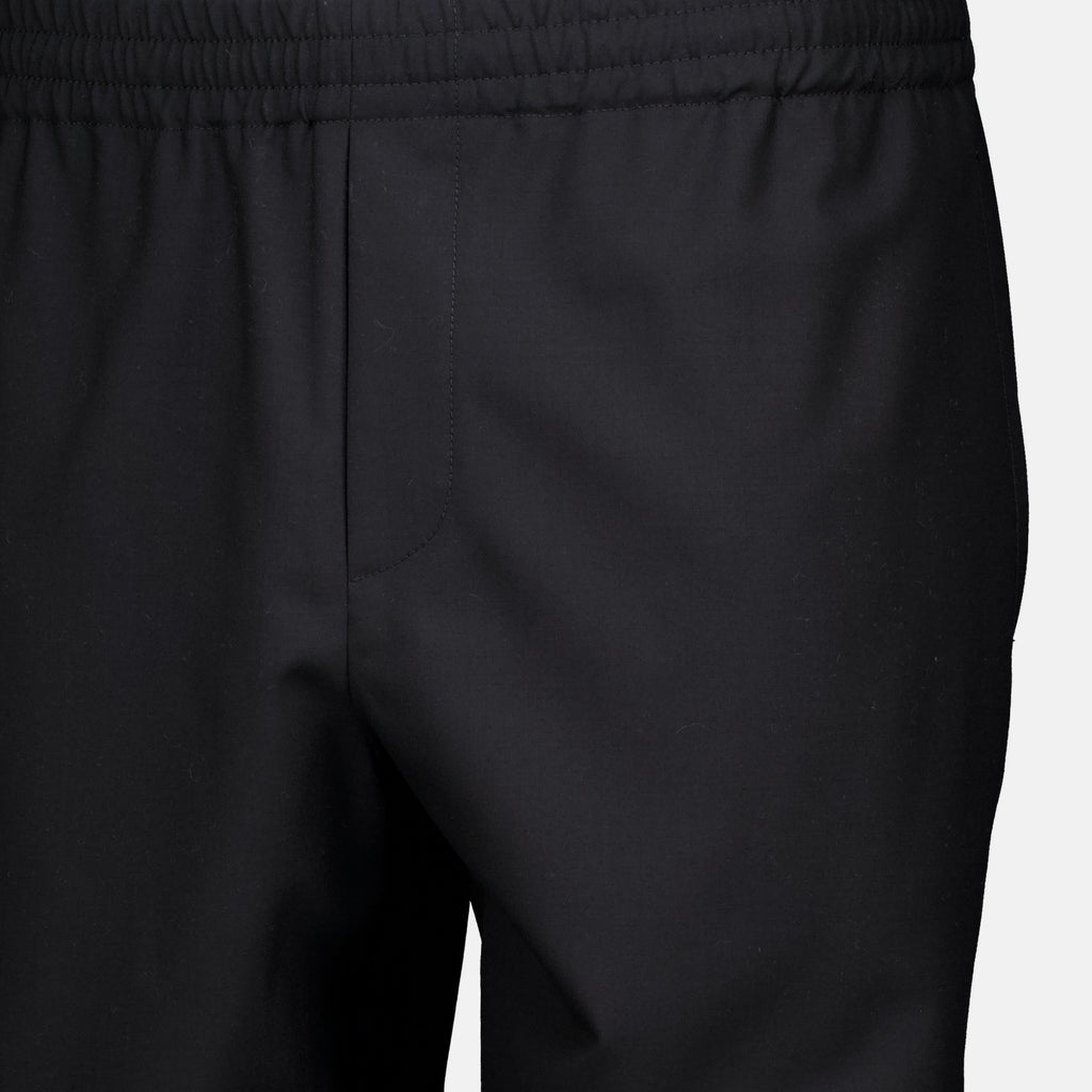 Pantalons Pantaloni in Lana Nera Burberry Noir Homme