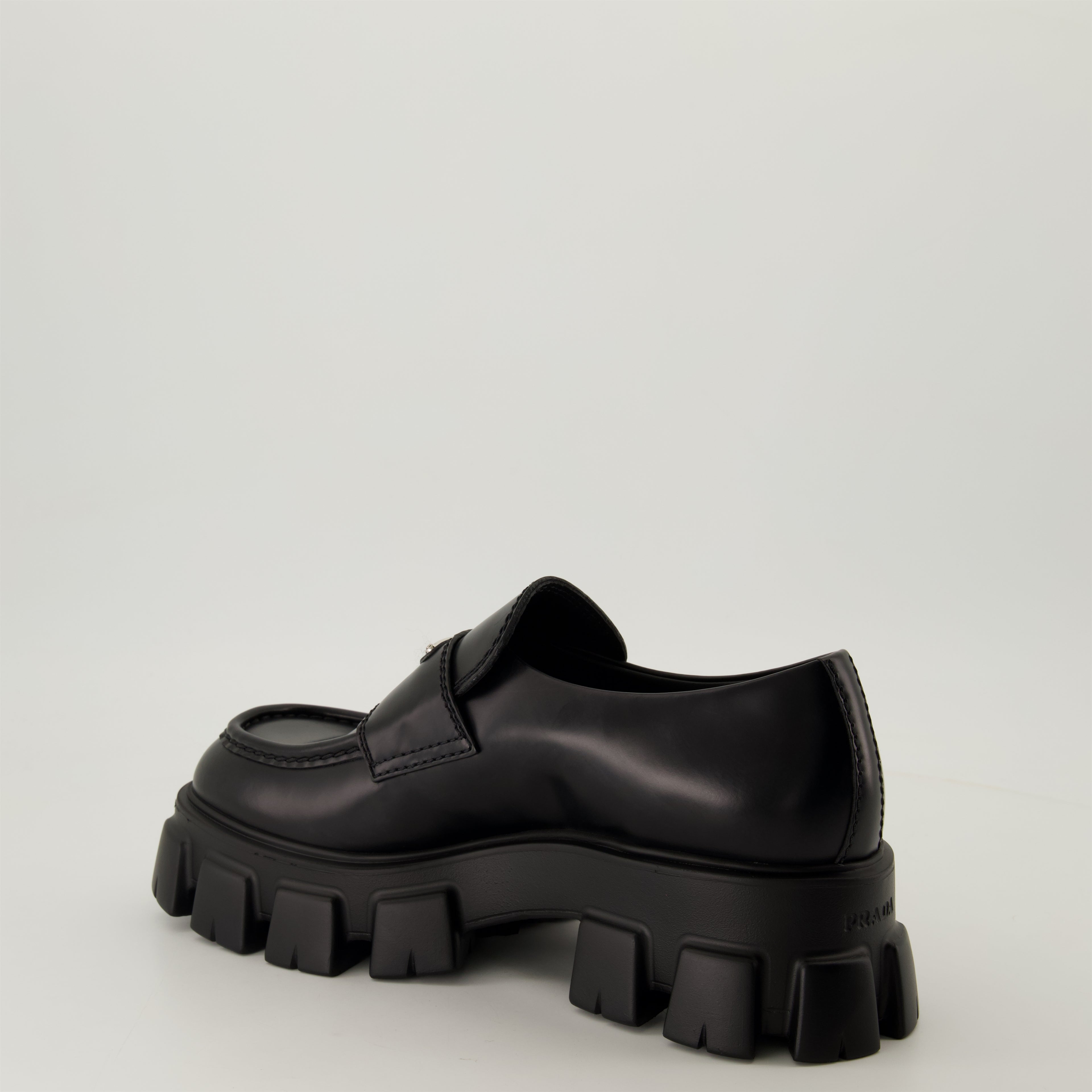 Mocassins Mocassins Monolith Prada Noir Homme