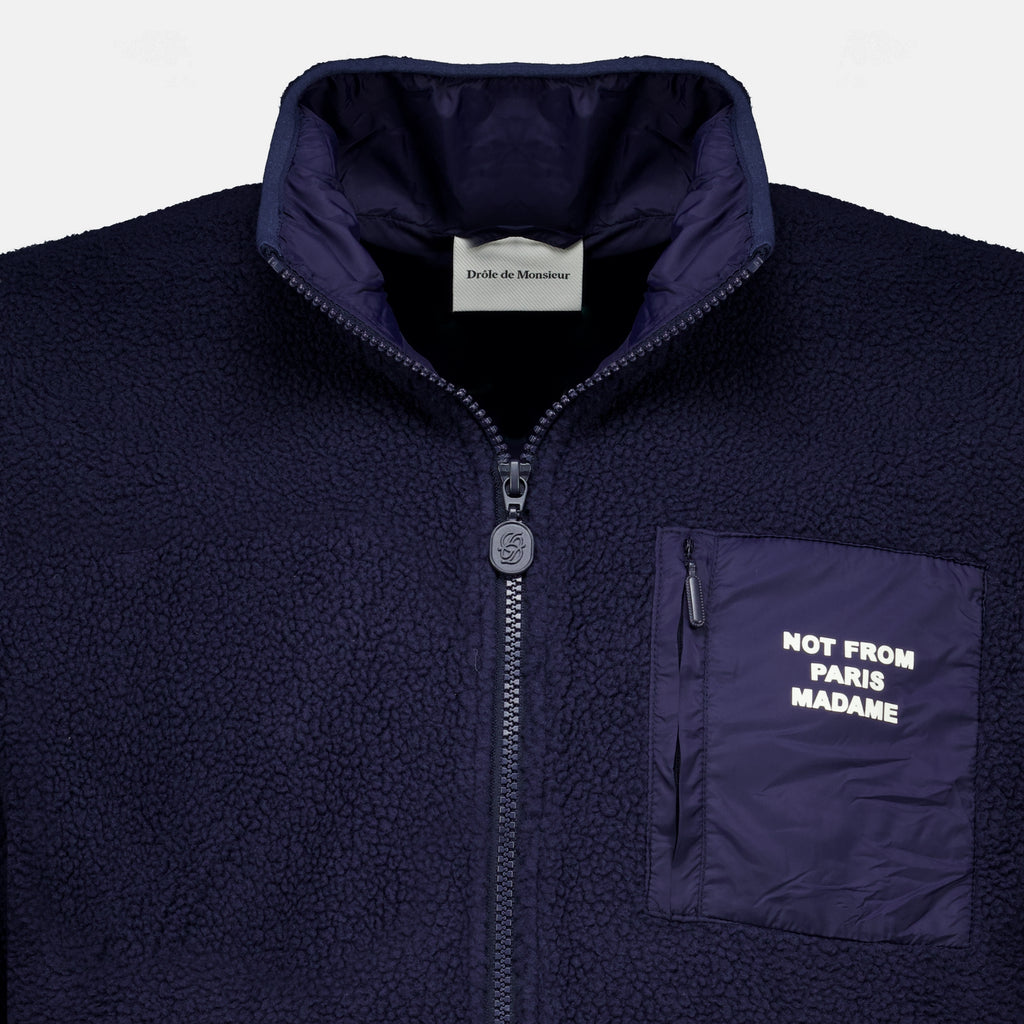 Vestes Giacca con Zip e Slogan Sherpa Drole De Monsieur Bleu foncé Homme