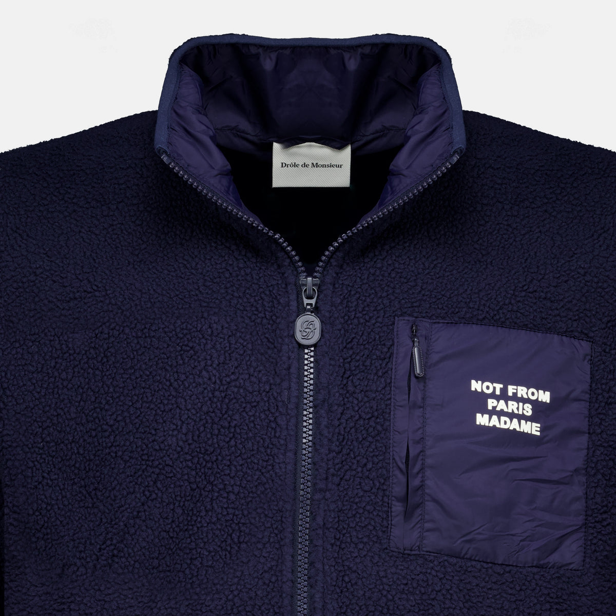 Vestes Sherpa Slogan Zip-Jacke Drole De Monsieur Bleu foncé Homme