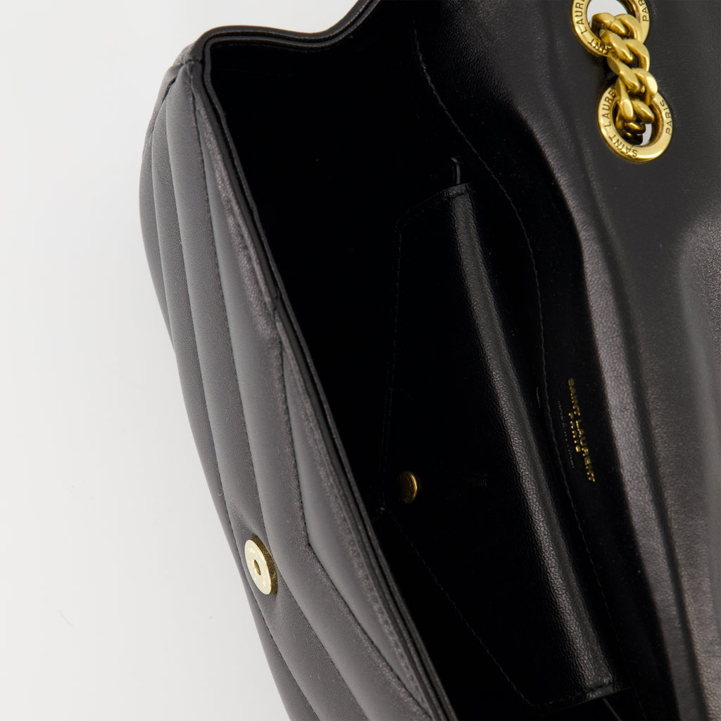 Sacs à main et épaule Borsa Loulou Piccola in Pelle Nera Saint Laurent Noir Femme
