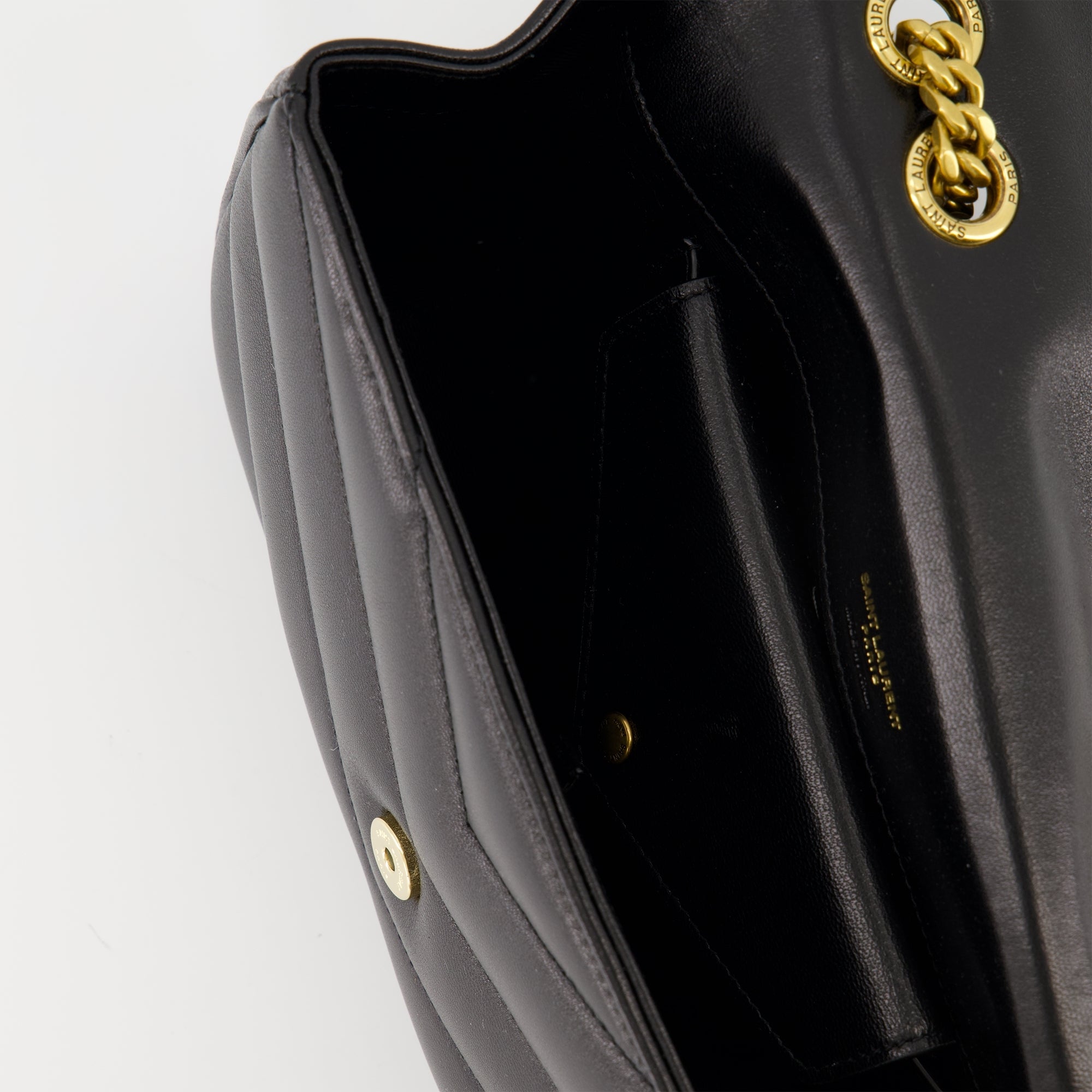 Sacs à main et épaule Sac Loulou small en cuir noir Saint Laurent Noir Femme