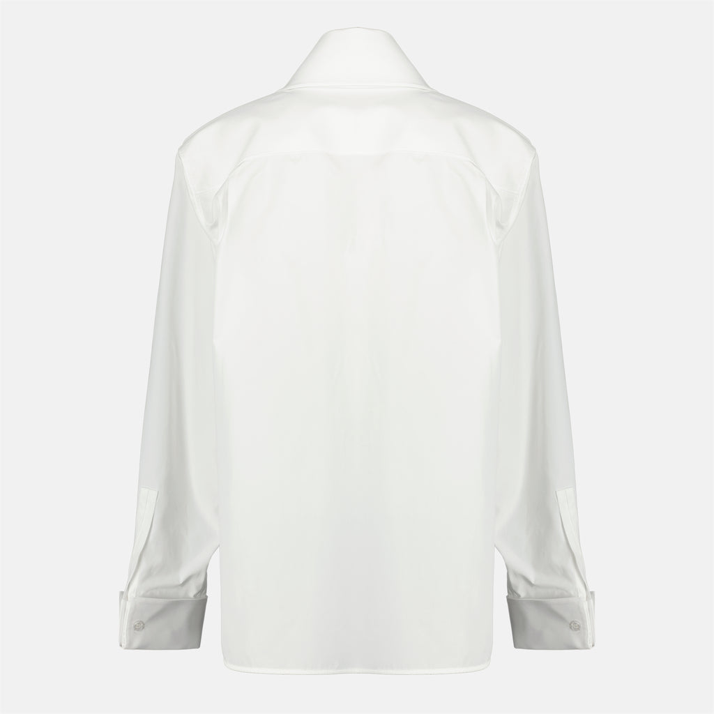 Chemises Camicia con Papillon in Popeline Bianco Saint Laurent Blanc Femme