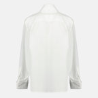 Chemises Camicia con Papillon in Popeline Bianco Saint Laurent Blanc Femme