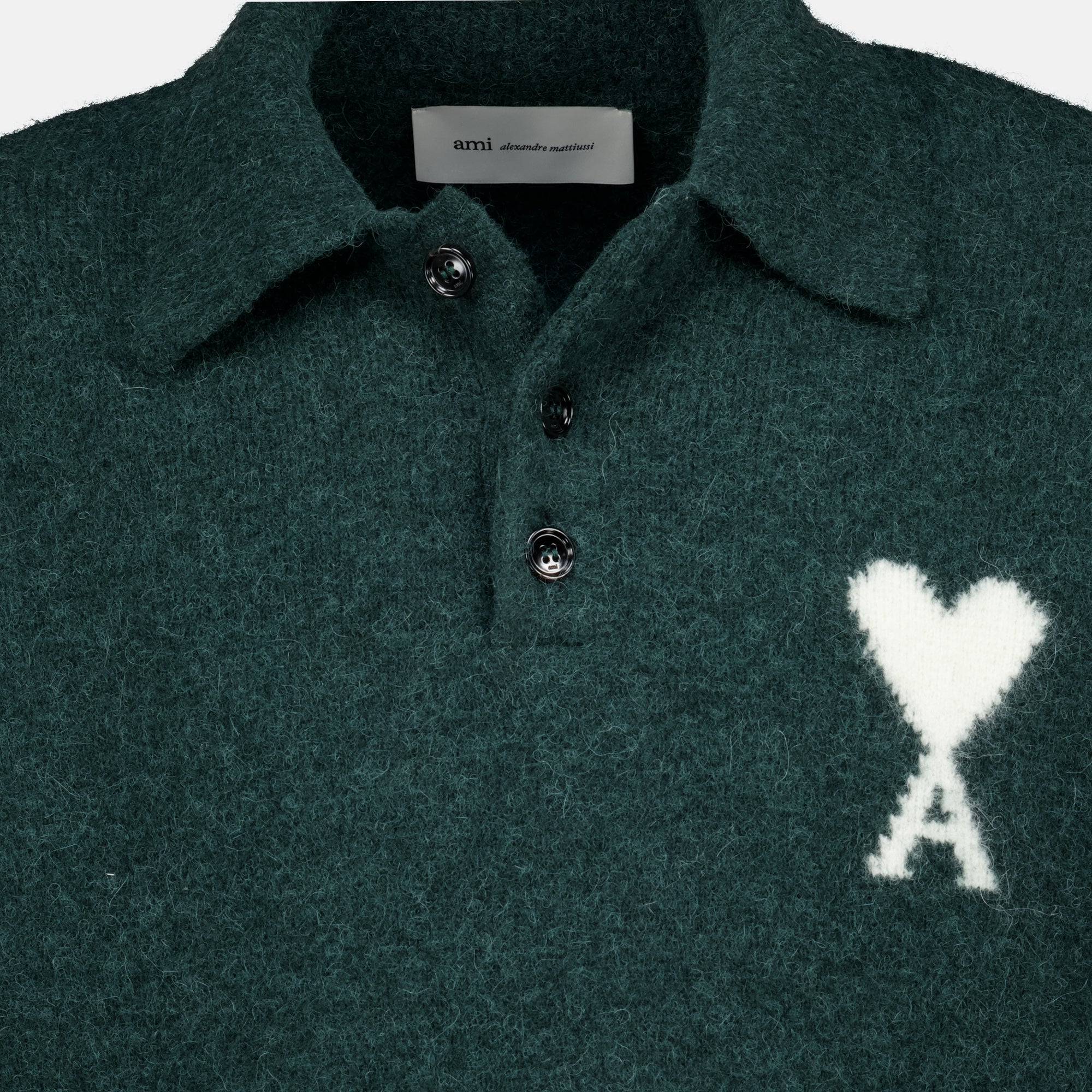 Polos Suéter de Alpaca Verde Oscuro Ami PARIS Vert Unisexe