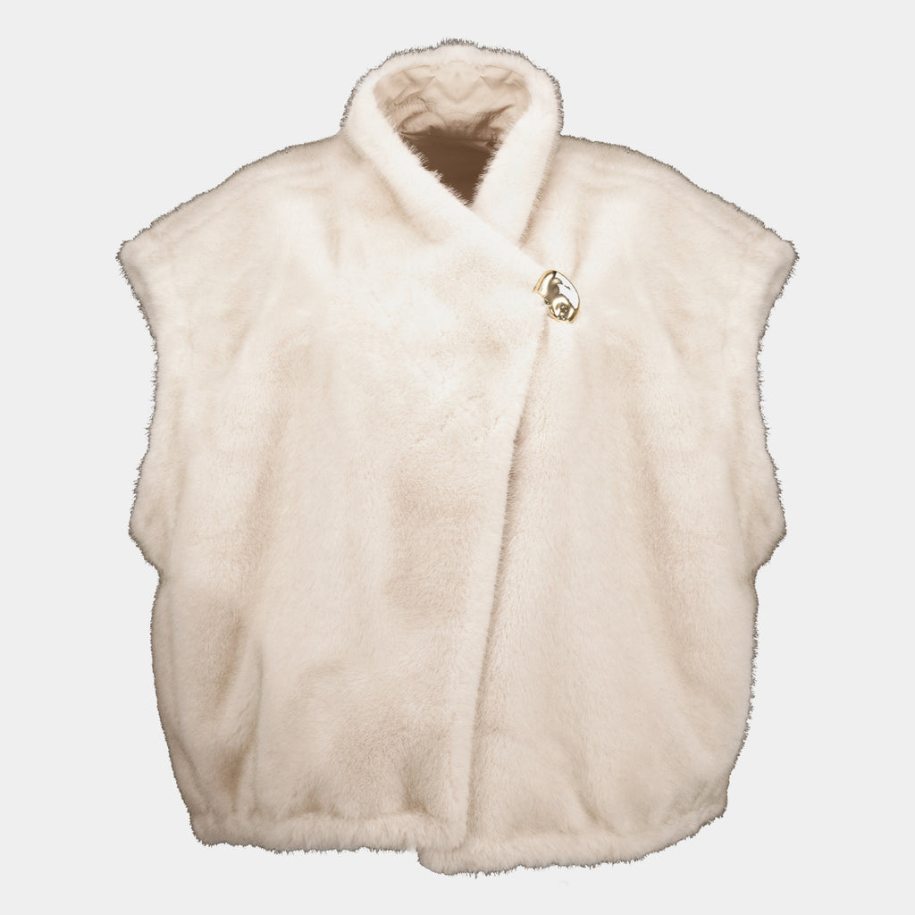 Vestes Giacca Teddy Down Chardonneret Reversibile 2-in-1 Moncler Beige Femme