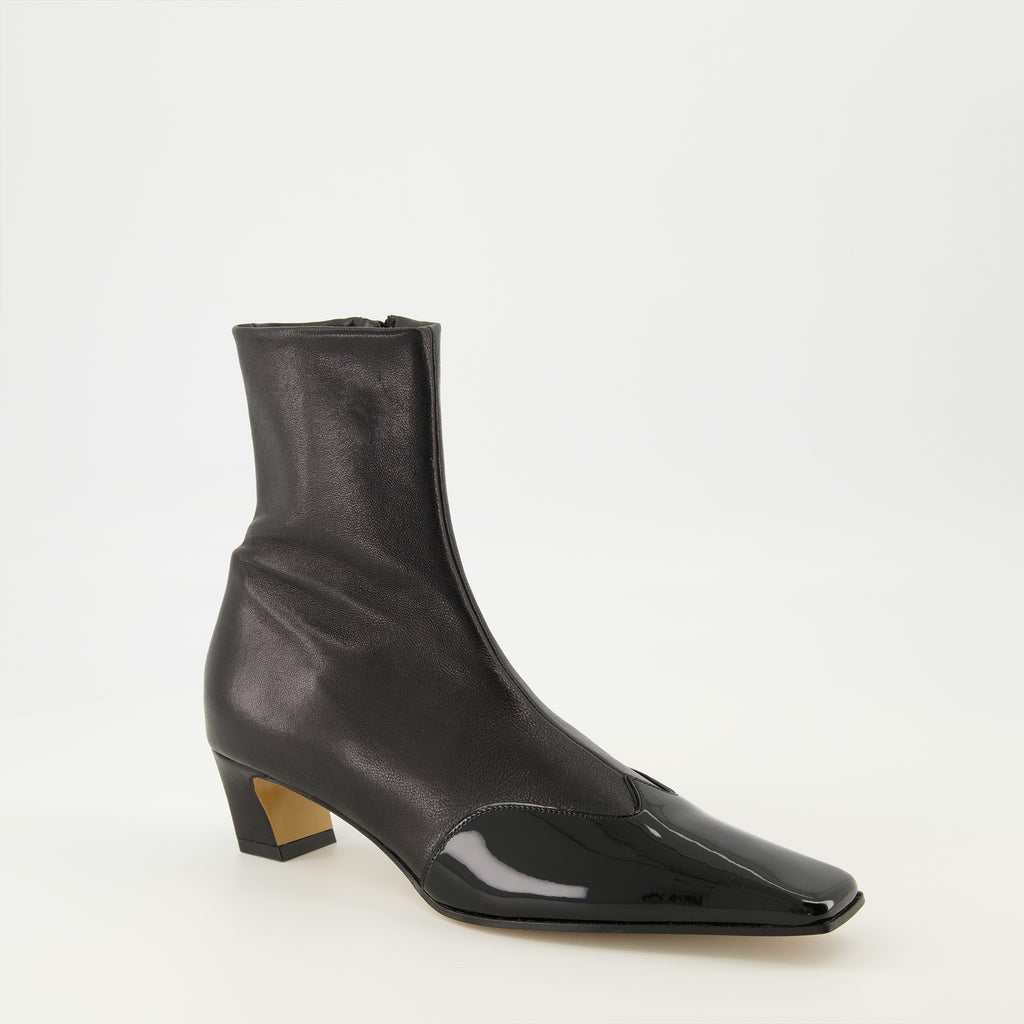Image de l'article Bottines Nevada noir de la marque Khaite pour Femme - Saison Automne-Hiver 2025 - Vue trois quarts avant droite
