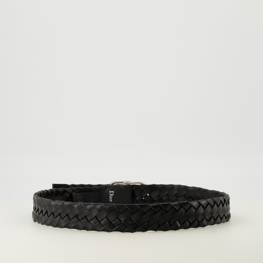 Image of the article Black woven CD belt by Dior for Men - Spring-Summer 2026 - Back View