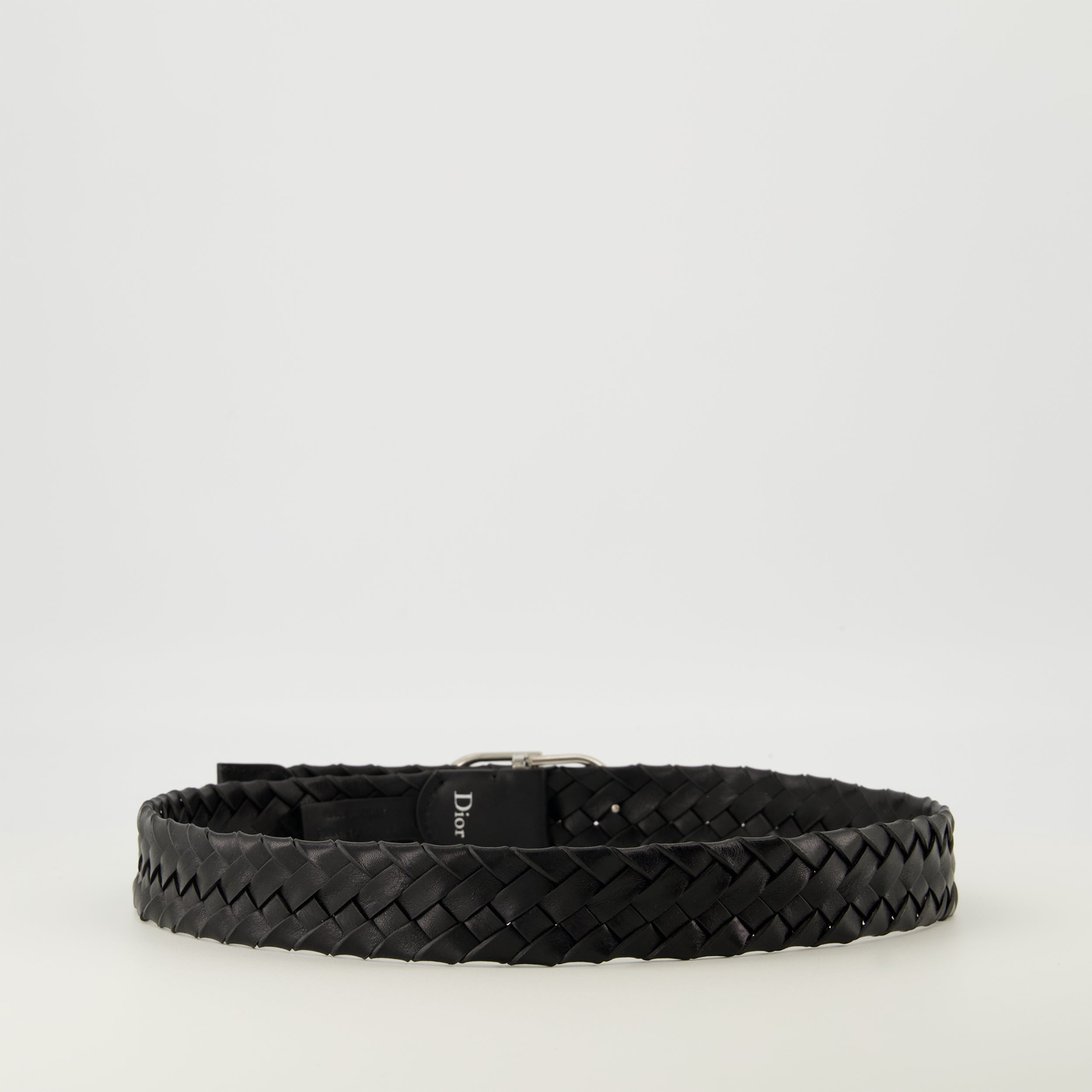 Image of the article Black woven CD belt by Dior for Men - Spring-Summer 2026 - Back View