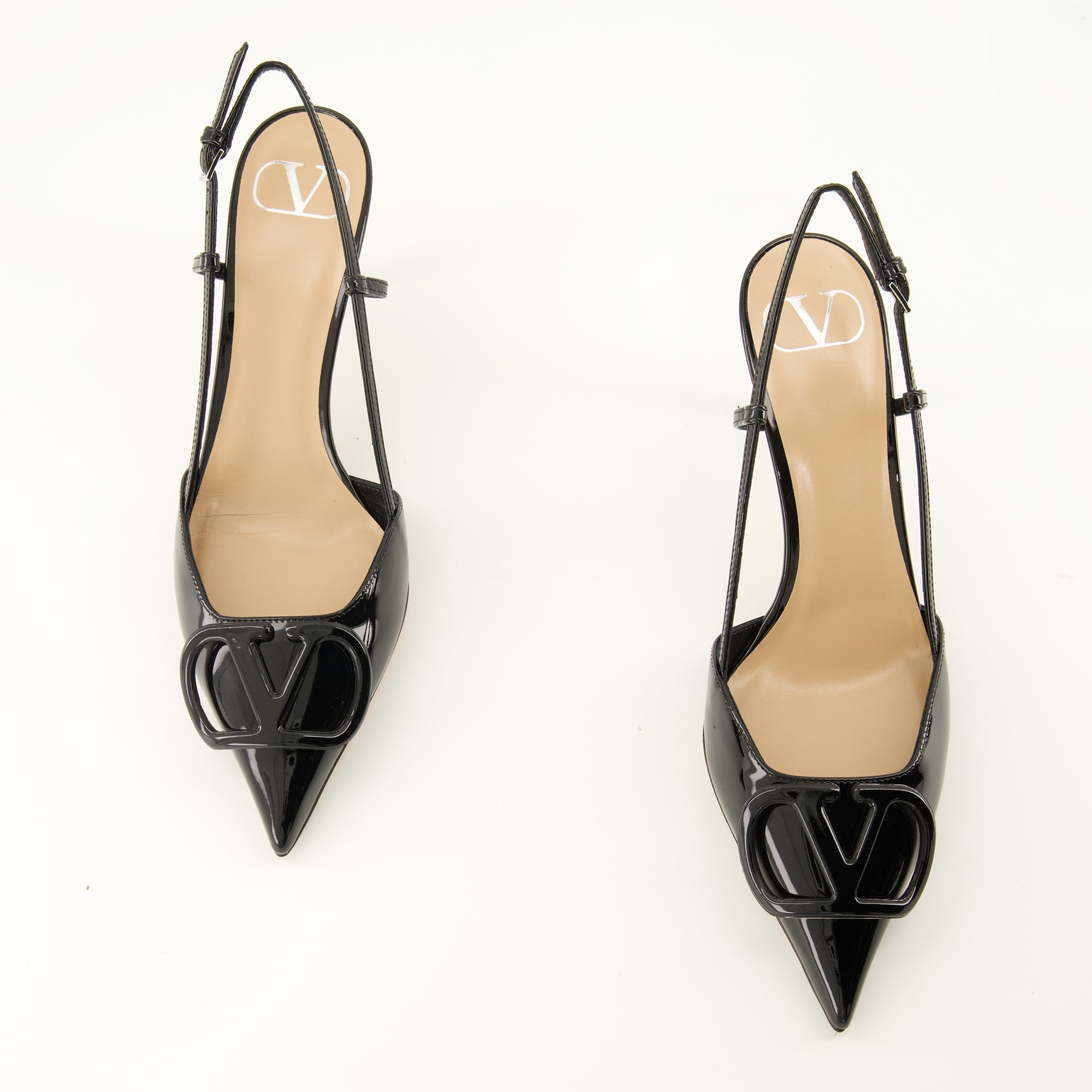Escarpins Escarpins VLogo en cuir verni noir Valentino Garavani Noir Femme